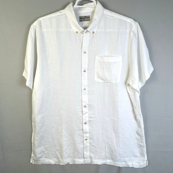 Kenny Flowers Island Classics Linen Shirt Men XXL White Beach Tropical Preppy - Picture 1 of 11